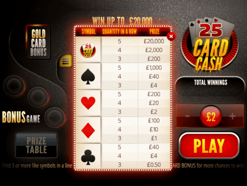 25 Card Cash