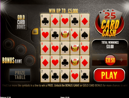 25 Card Cash online