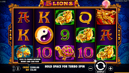 5 Lions UK online slot game