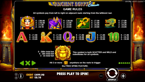 Ancient Egypt Classic slot game