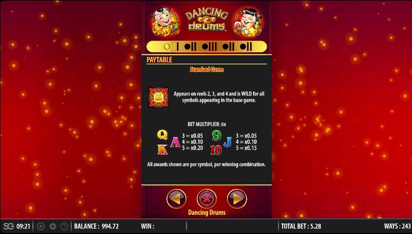 Dancing Drums UK slot game