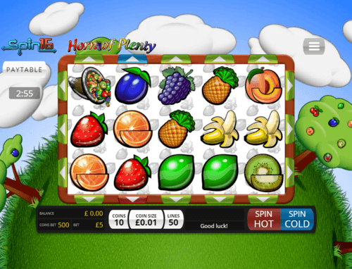 Horn Of Plenty Spin16 UK slot game