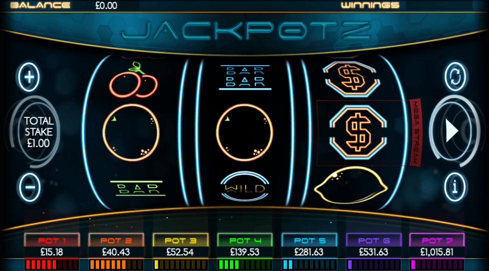 Jackpotz UK online slot game
