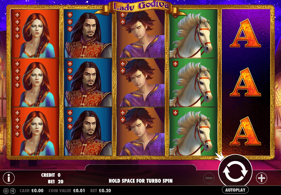 Lady Godiva UK online slot game