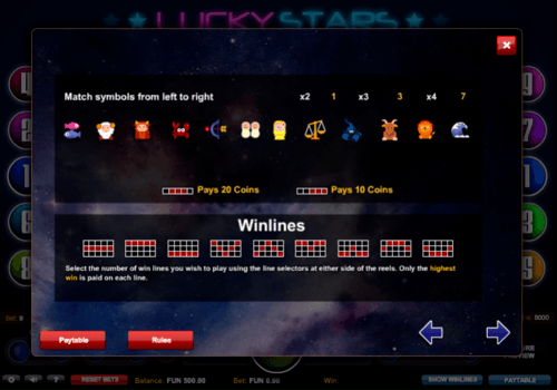 Lucky Stars online slot game