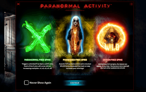 Paranormal Activity online slot game