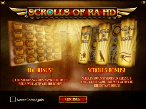 Scrolls of Ra uk slot game