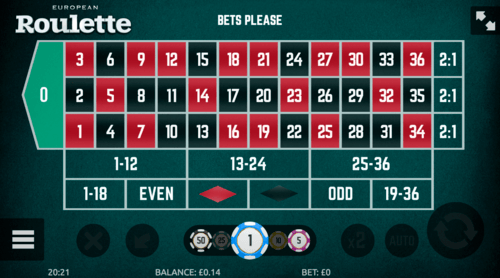 European Roulette UK slot game